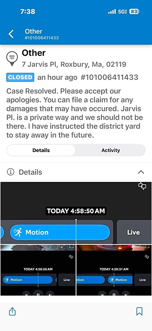 Image submitted with report