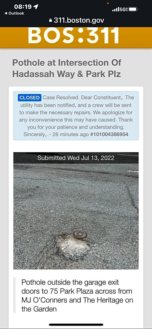 Image submitted with report