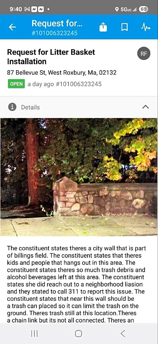 Image submitted with report