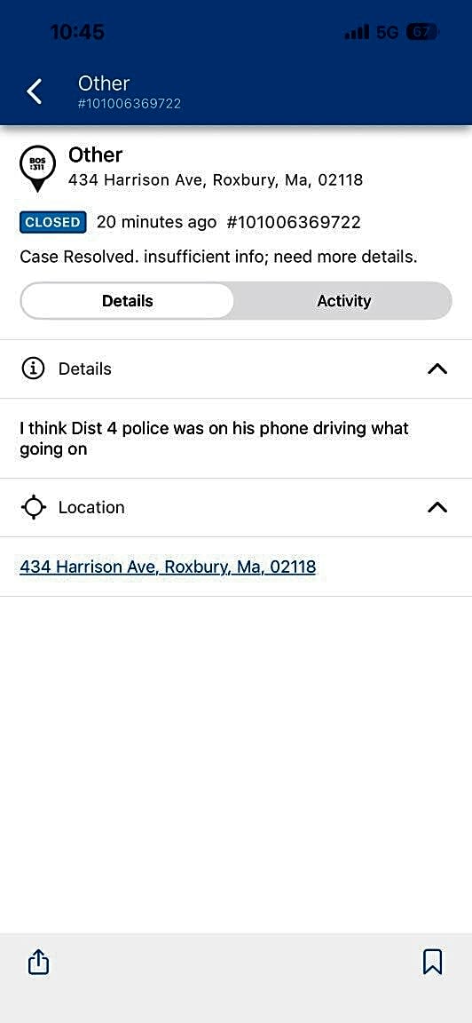 Image submitted with report