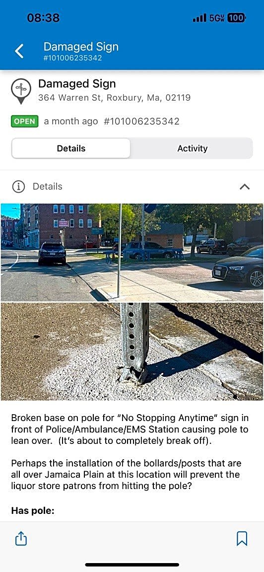 Image submitted with report