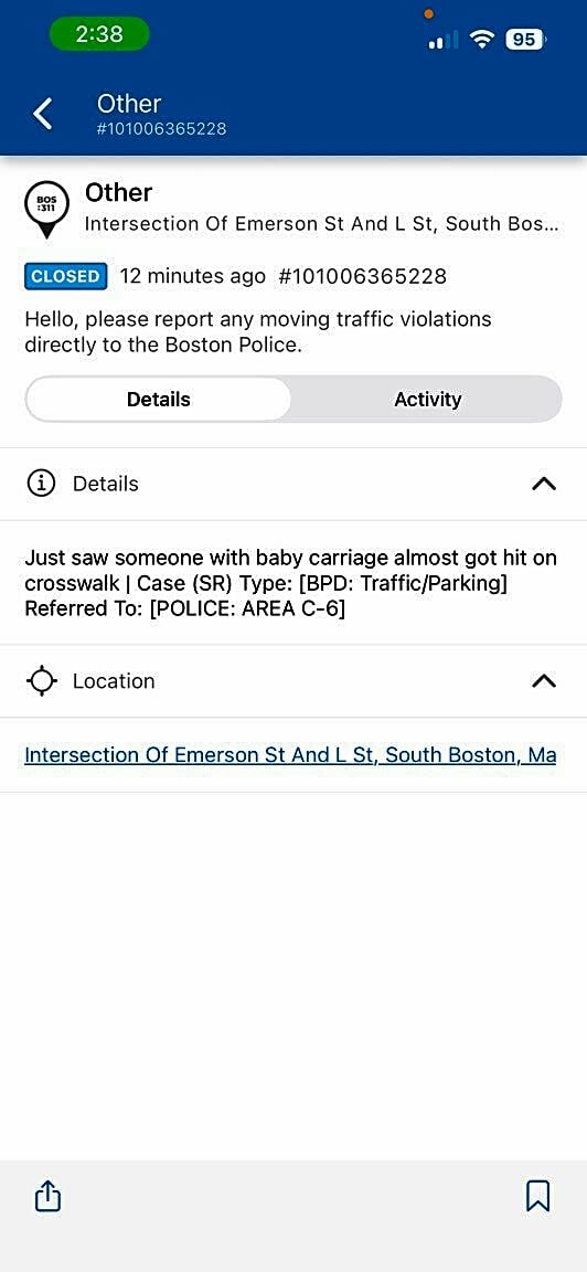 Image submitted with report