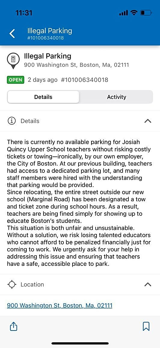 Image submitted with report