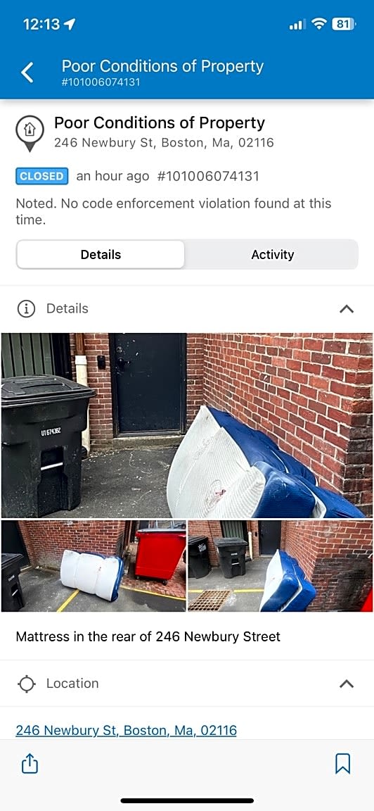 Image submitted with report