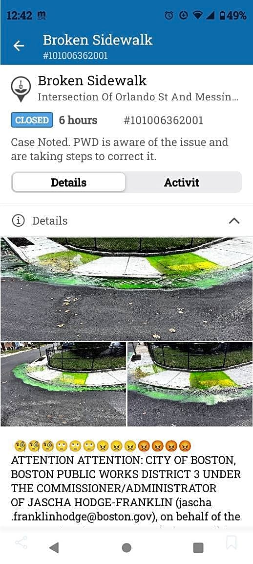 Image submitted with report