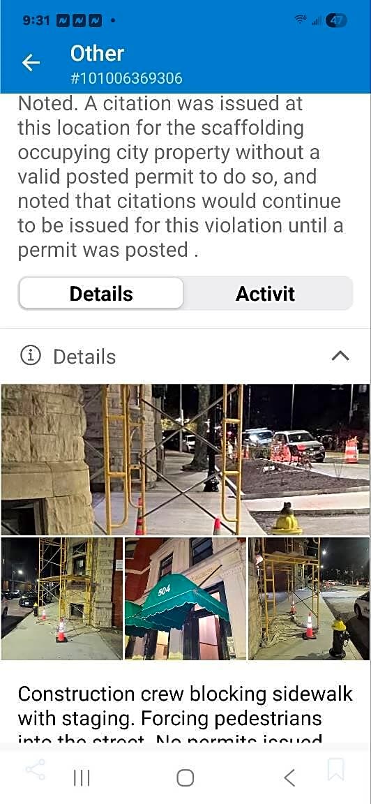 Image submitted with report