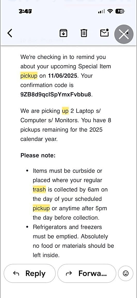 Image submitted with report