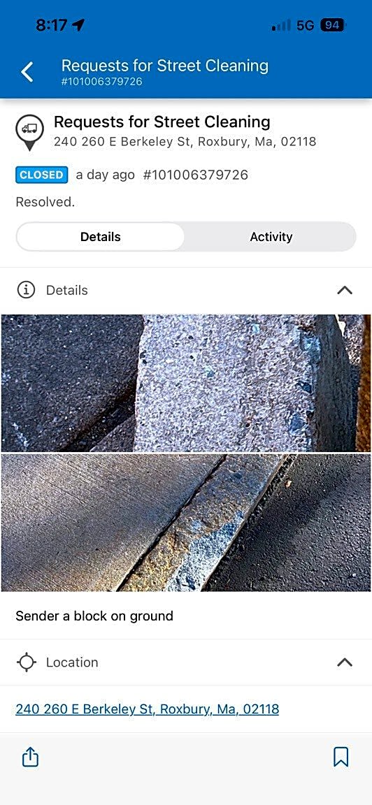 Image submitted with report